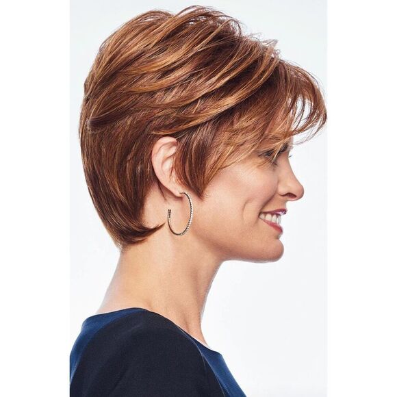 Hairdo Instant Short Cut Synthetic Styled Wig in Medium Brown with Ginger - Picture 2 of 5